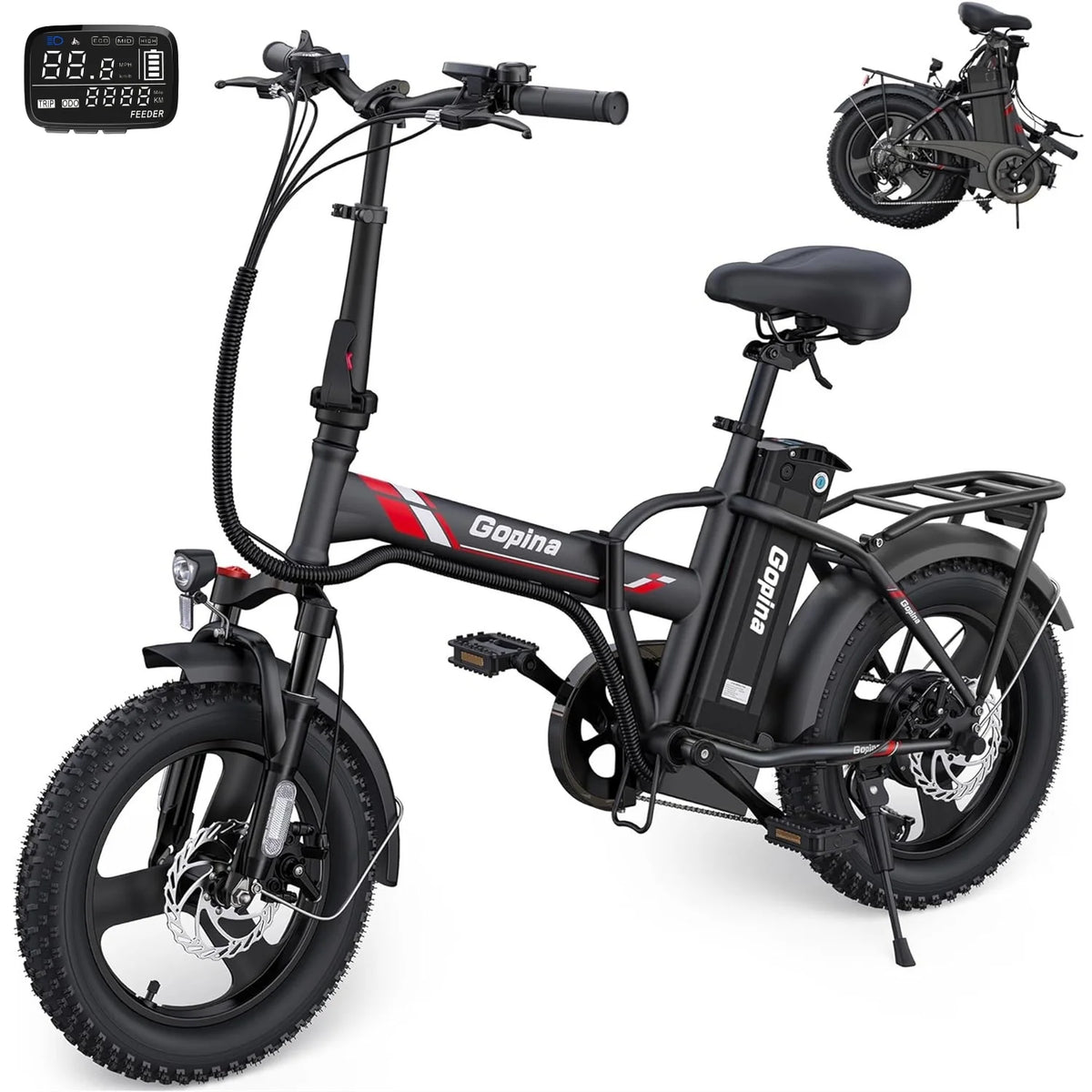 350W Folding Electric Bike 16 x 3.0 Fat Tire F33403
