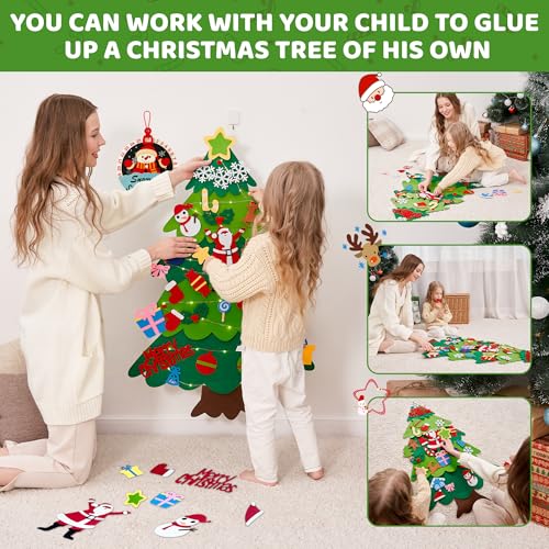 Felt Christmas Tree Set with 32pcs Ornaments E500