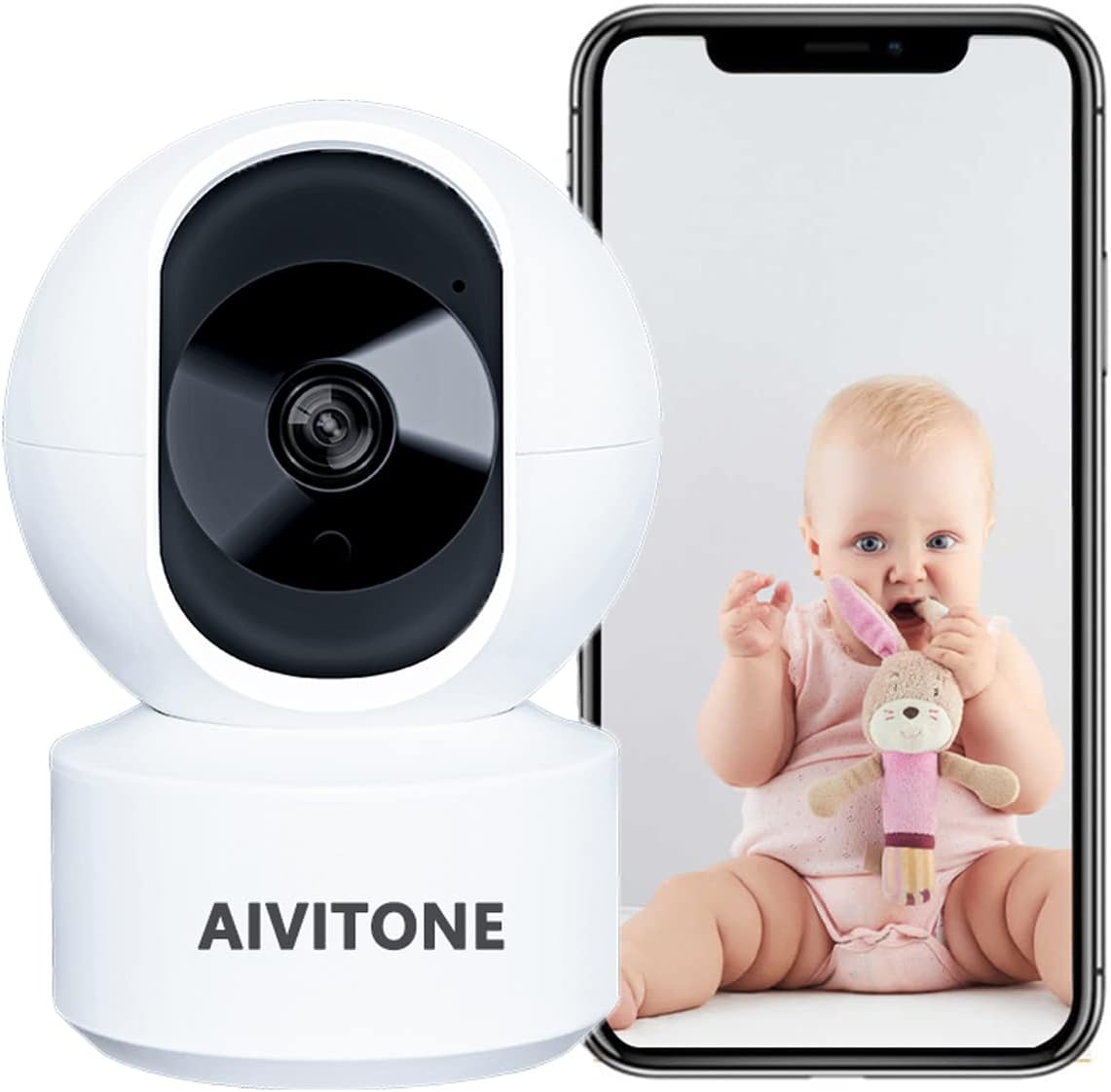1080P HD Indoor Pan/Tilt WiFi Security Camera with Night Vision Pack of 2 V43626