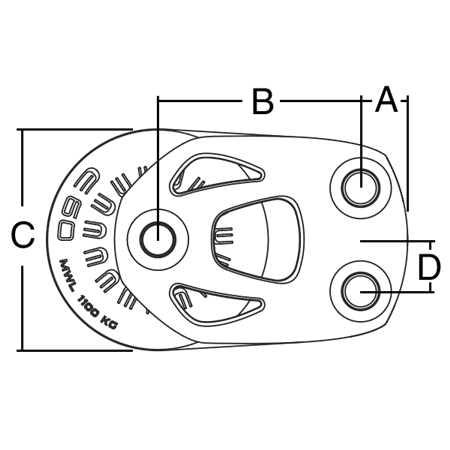 80 mm Aluminum Footblock K457559