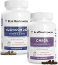 Vitamin D2 Zinc and Chaga with Reishi Vegan Gluten Free Organic Mushroom Extracts E2564