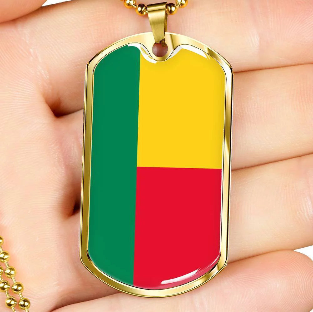 Stainless Steel or 18k Gold Dog Tag Necklace Y58069