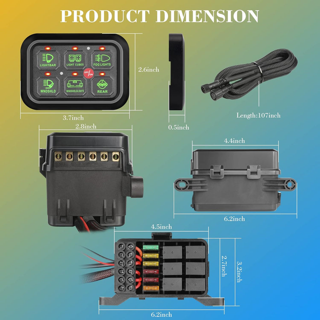 8 Gang LED Touch Control Switch Panel Box for Car Truck ATV UTV Boat Marine SUV Caravan T90367