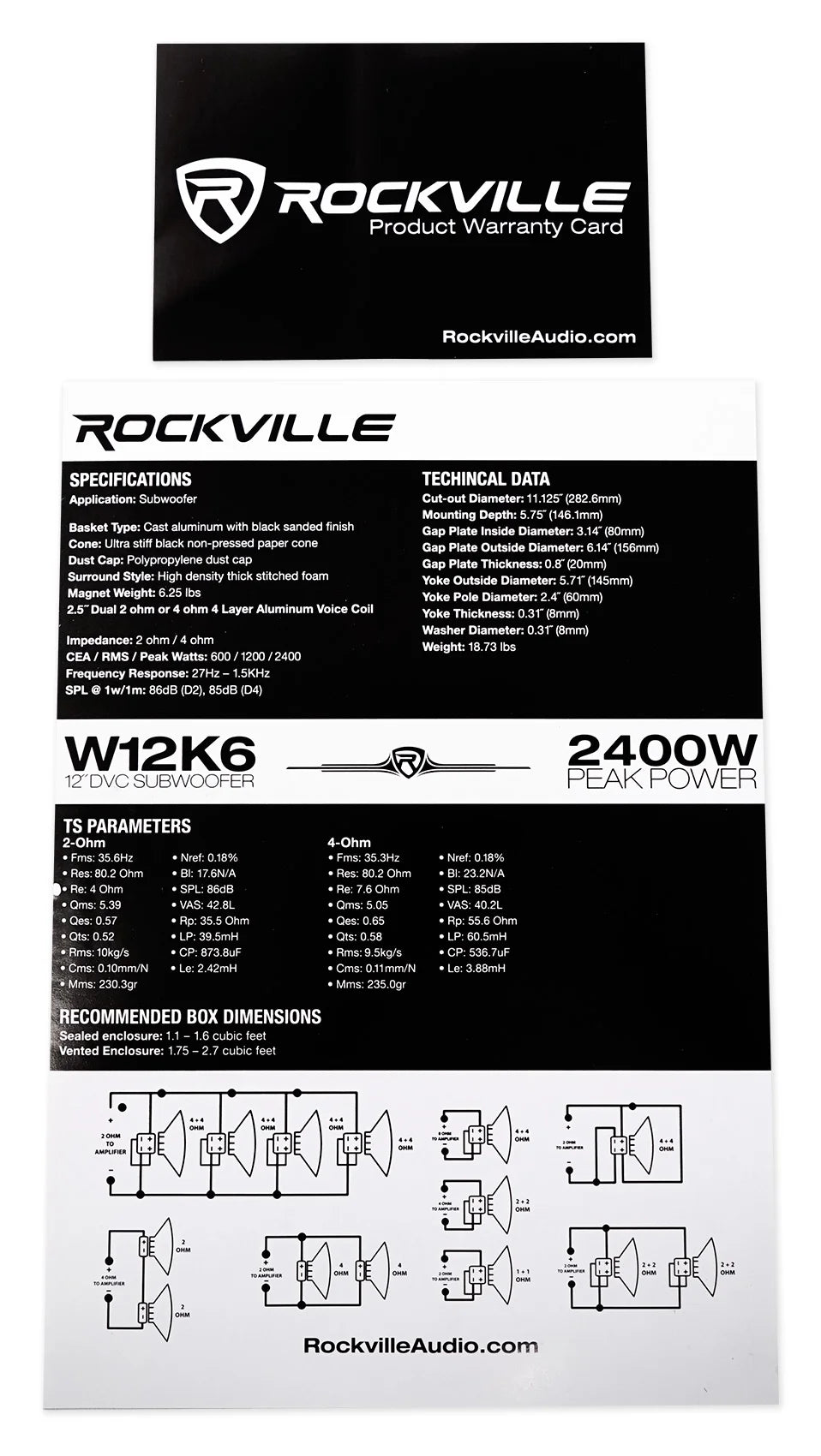 12" 4800w Subwoofers with Sealed Box and Mono Amplifier Z795900