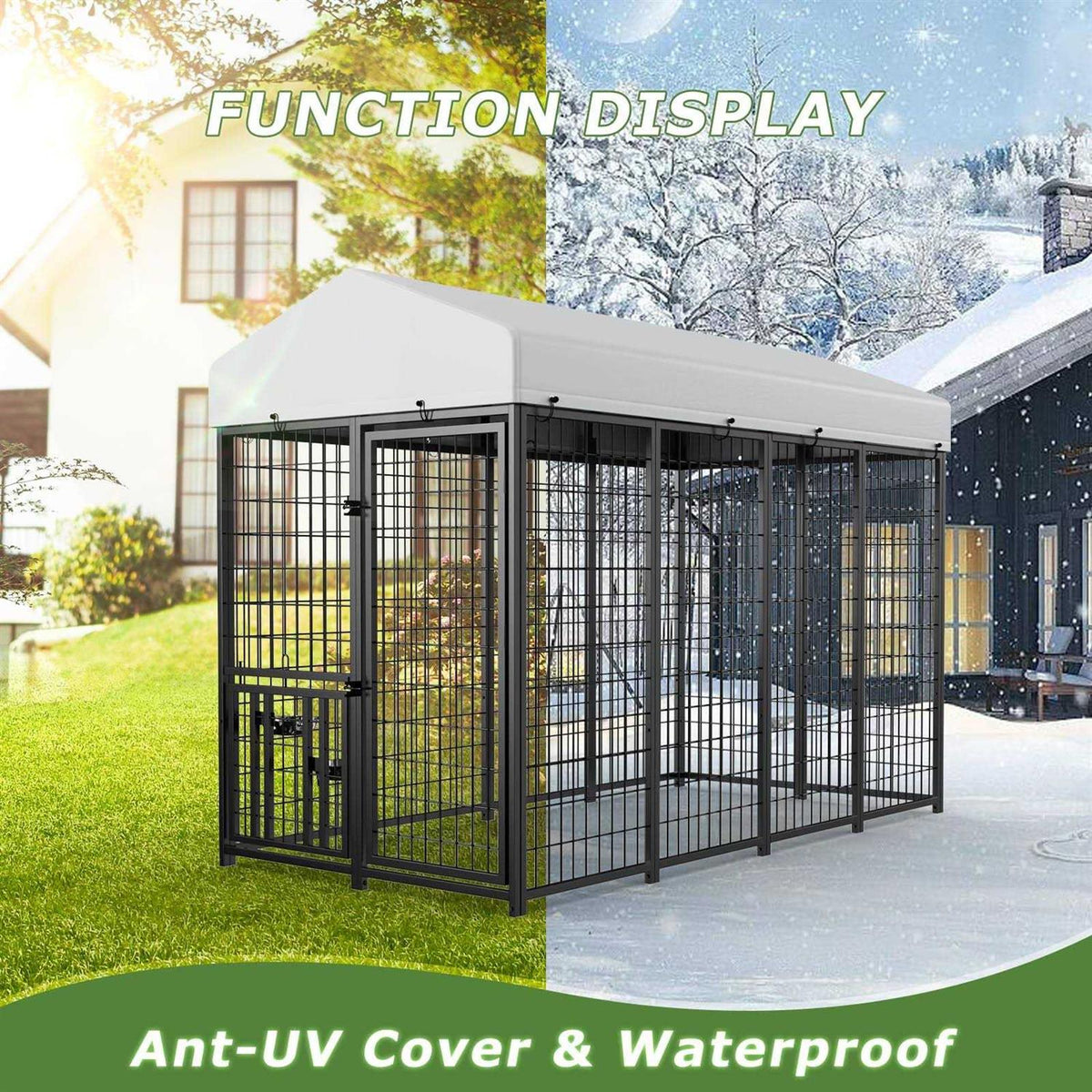 Large Metal Dog Kennel Outdoor Pet Enclosure A8972
