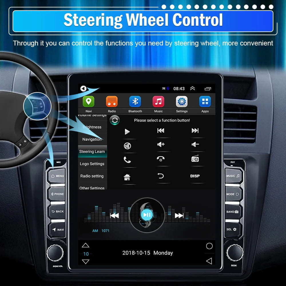 9.7 inch Vertical Touch Screen Car Stereo Radio with Backup Camera Q3450