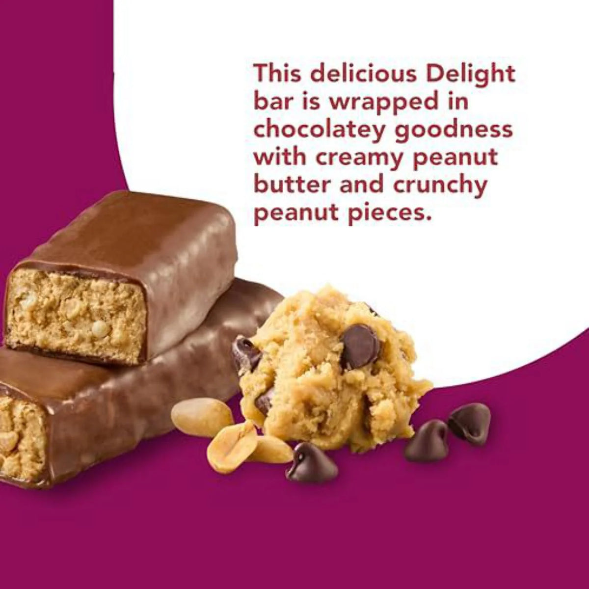 Chocolate Peanut Butter Cookie Dough Protein Bars, 10 Bars, 1.2 oz Each U569