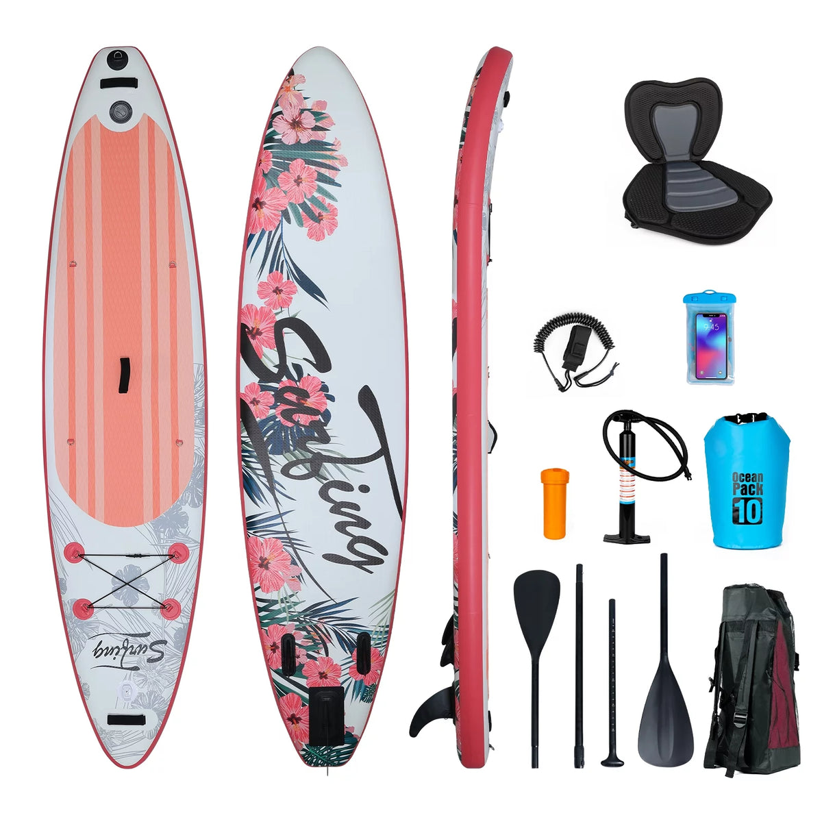11 Ft Inflatable Stand Up Paddle Board with Kayak Seat Z376