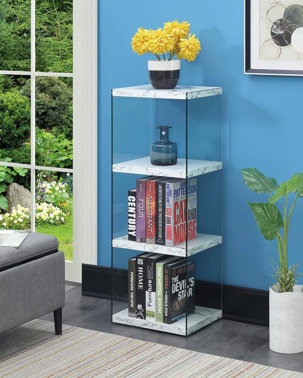 4 Tier Weathered Gray Bookcase I9142