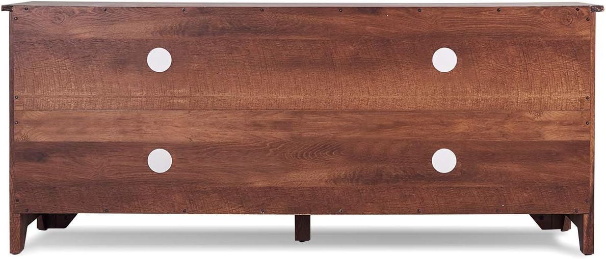 Brown Wood TV Stand with 4 Open Storage Shelves F9745
