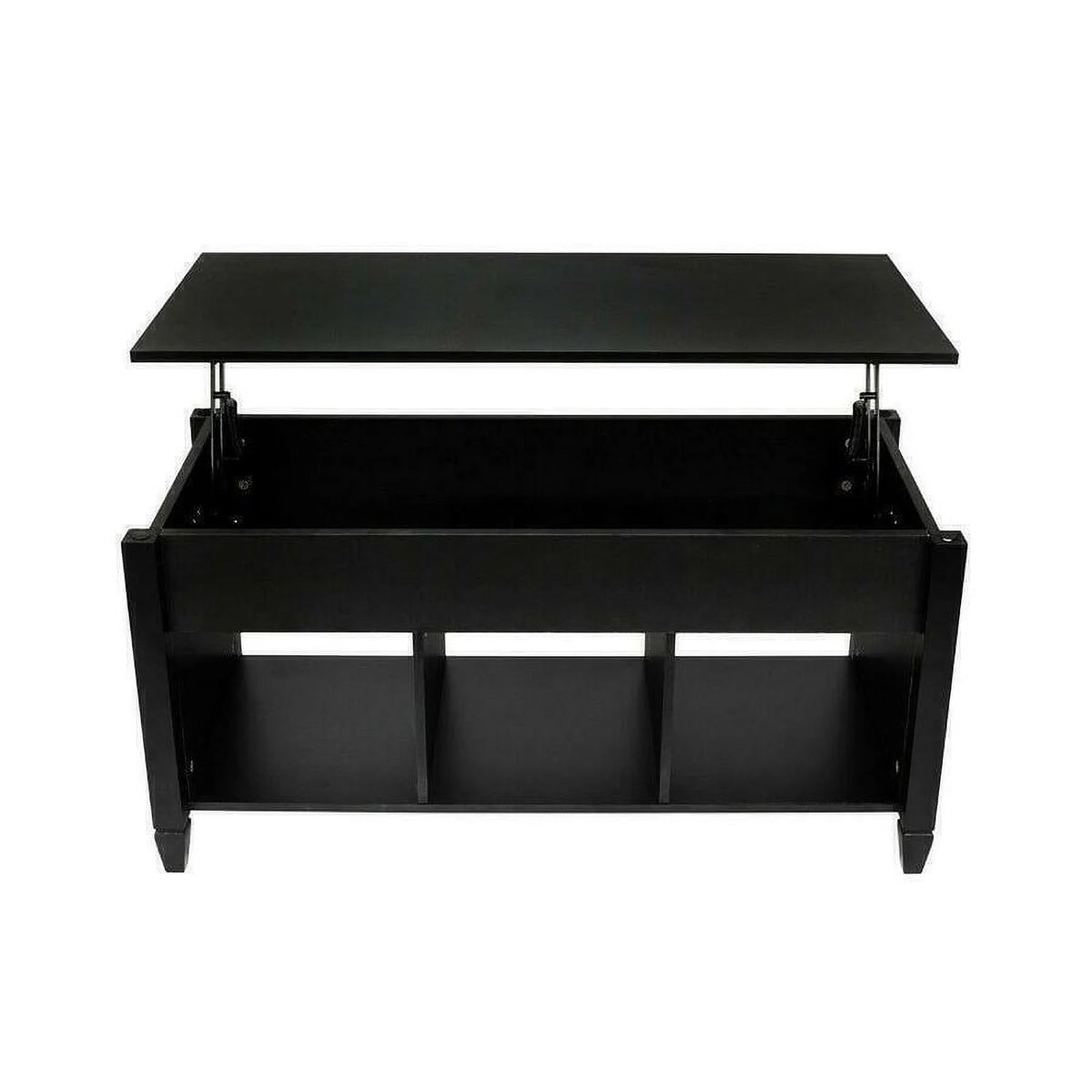 Black Lift Up Top Coffee Table with Hidden Storage J2594