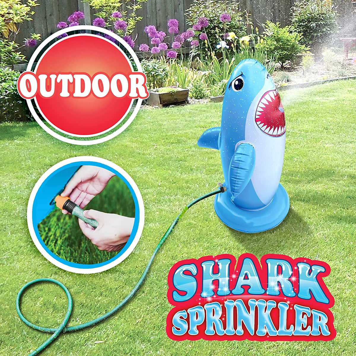 Kids Inflatable Sprinkler Shark Water Toys C90629