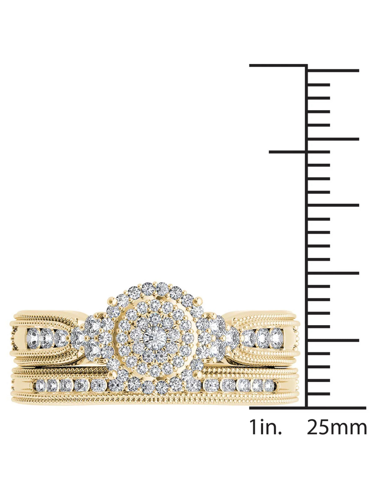 1/2Ct TDW Diamond 14k Yellow Gold Bridal Set D49685