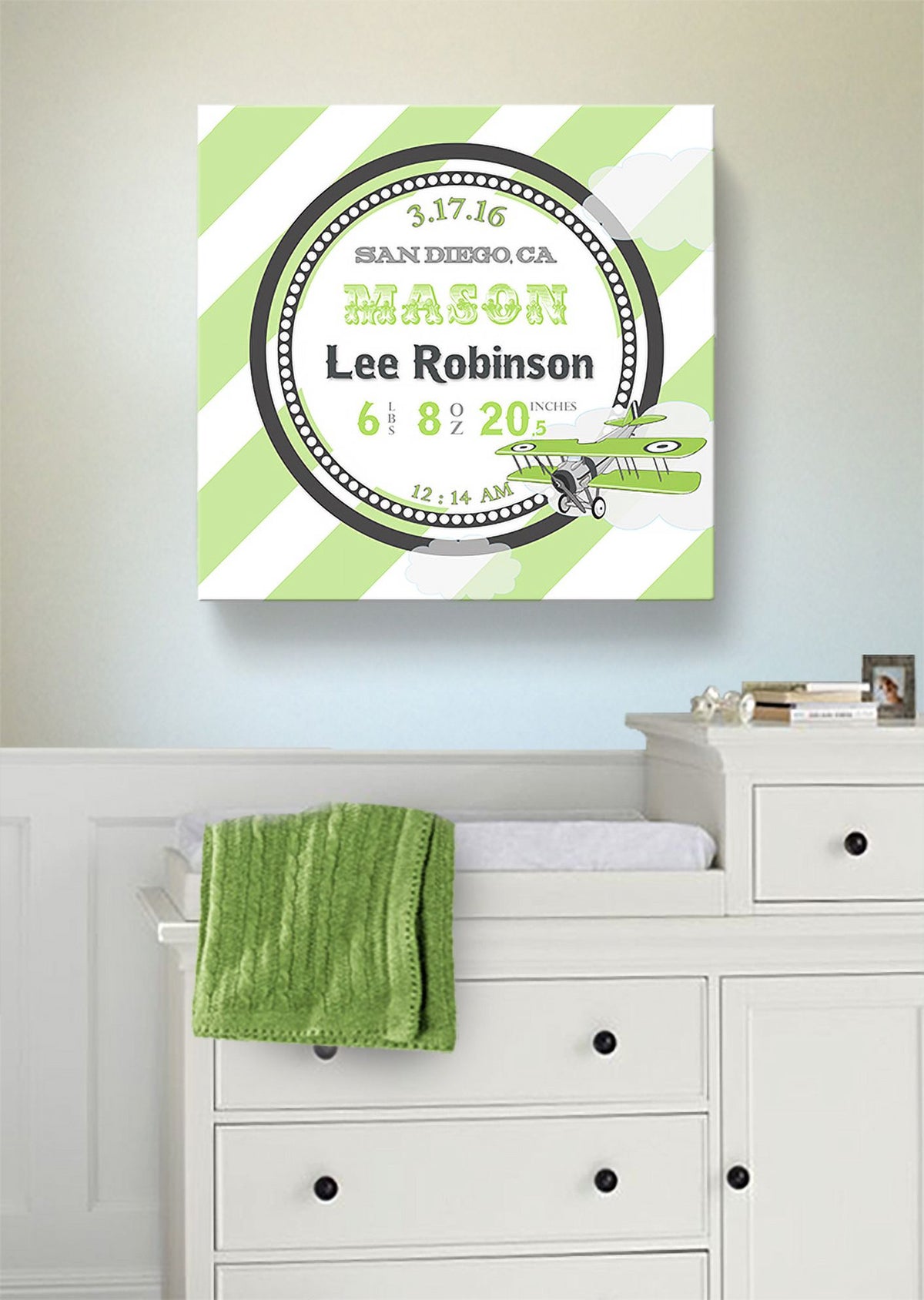 Green 10x10 Canvas Nursery Decor B3977
