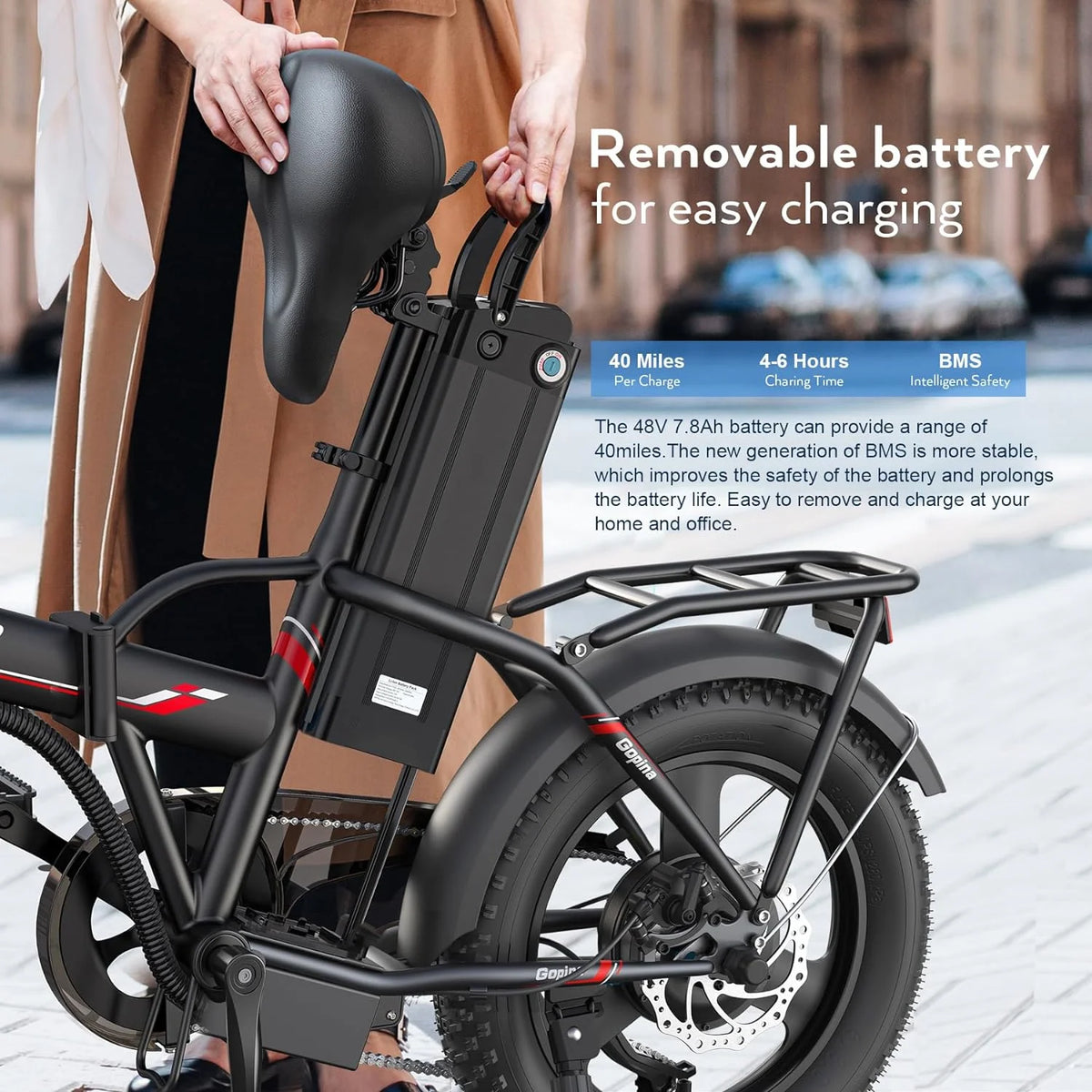 350W Folding Electric Bike 16 x 3.0 Fat Tire F33403
