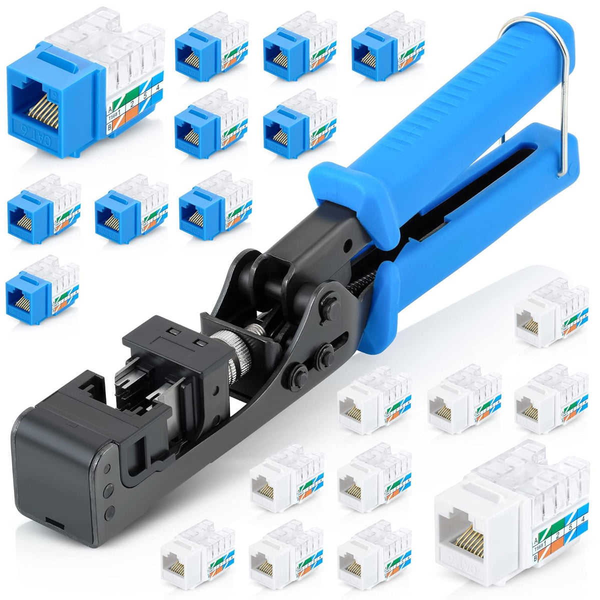 Speed Termination Tool Set with 20 Cat6/5e Female Connectors S856