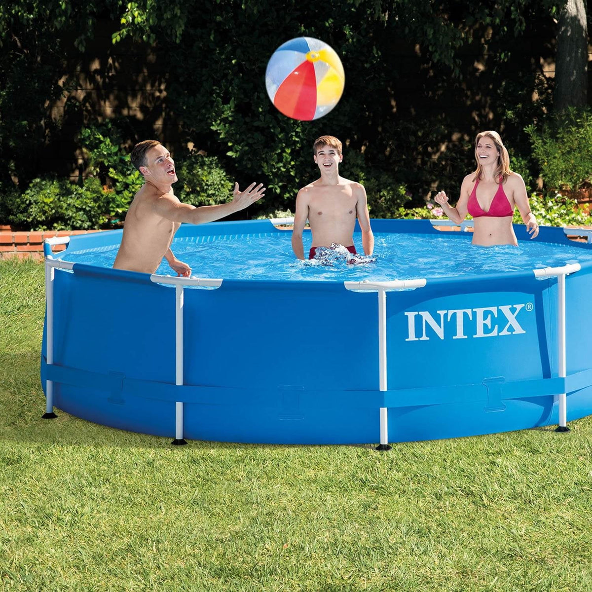 10' x 30 Metal Frame Round Outdoor Swimming Pool with Filter Pump & Cover R259305