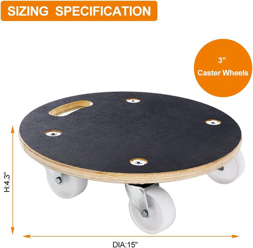 15-Inch Round Wood Platform Dolly with 2 Wheels H523247