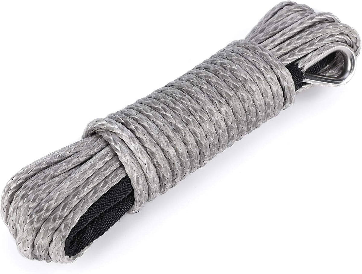 Synthetic Winch Rope 1/4'' x 50' 7800lbs Gray O107749