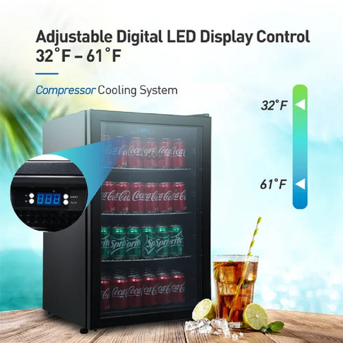 138 Cans Freestanding Beverage Refrigerator F292