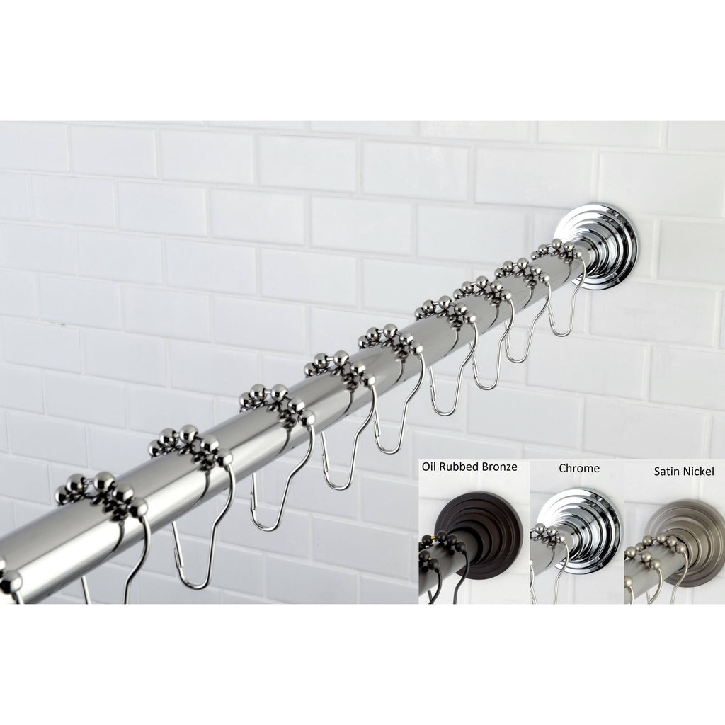 Tension Shower Rod with Hooks Silver Z23310