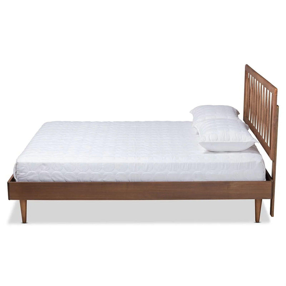 Ash Walnut Finished Wood King Size Platform Bed O76875