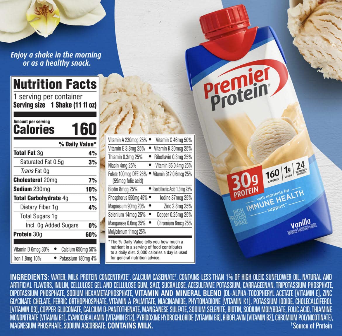 Strawberry Cream, Chocolate, and Vanilla Variety 11 Fl oz 12pk Protein Shake C4760