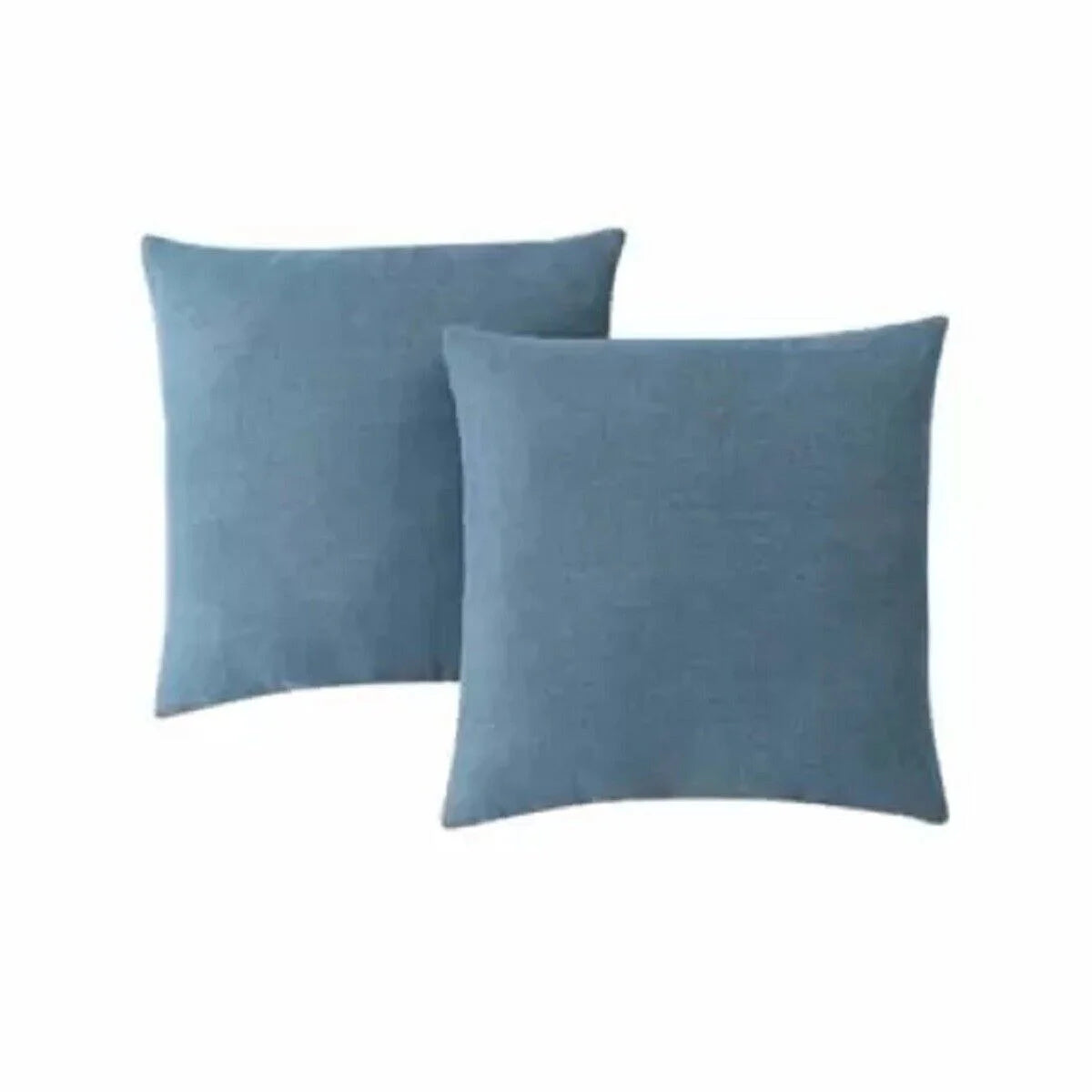 2pk 18 Square Faux Linen Deco Blue R1773