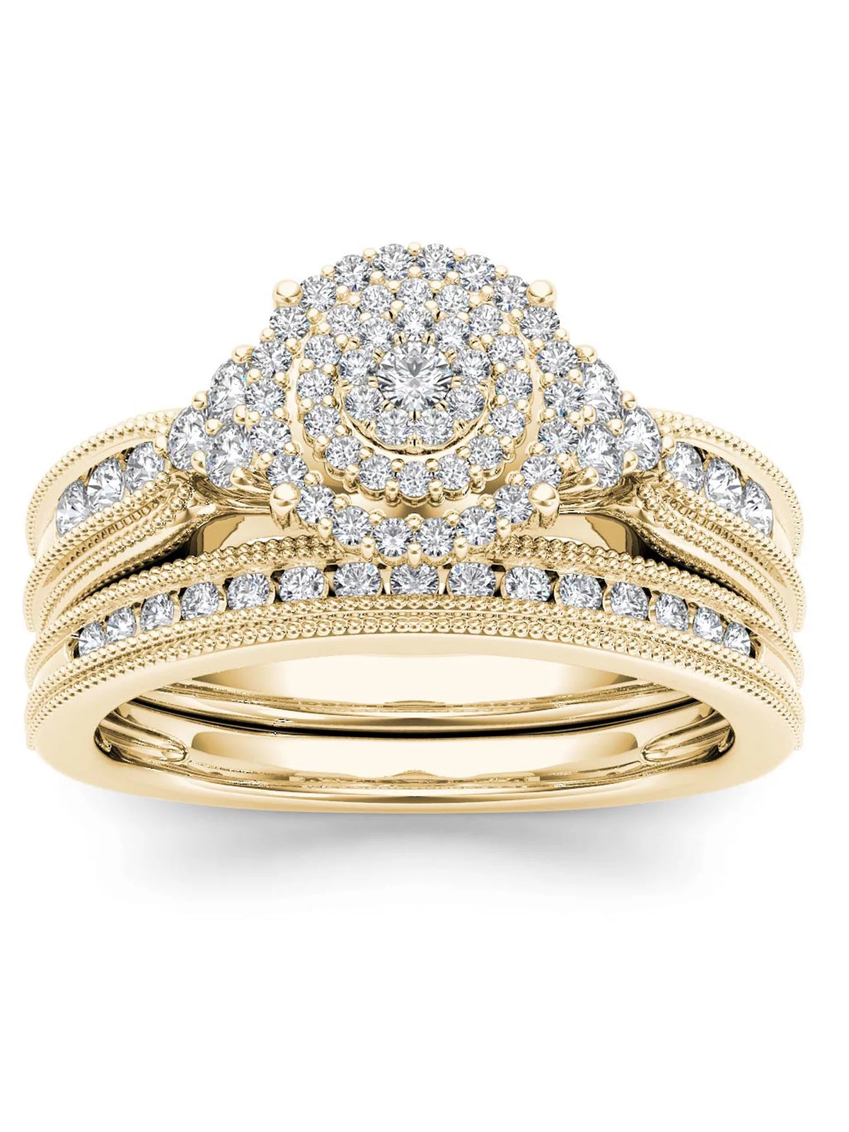 1/2Ct TDW Diamond 14k Yellow Gold Bridal Set D49685