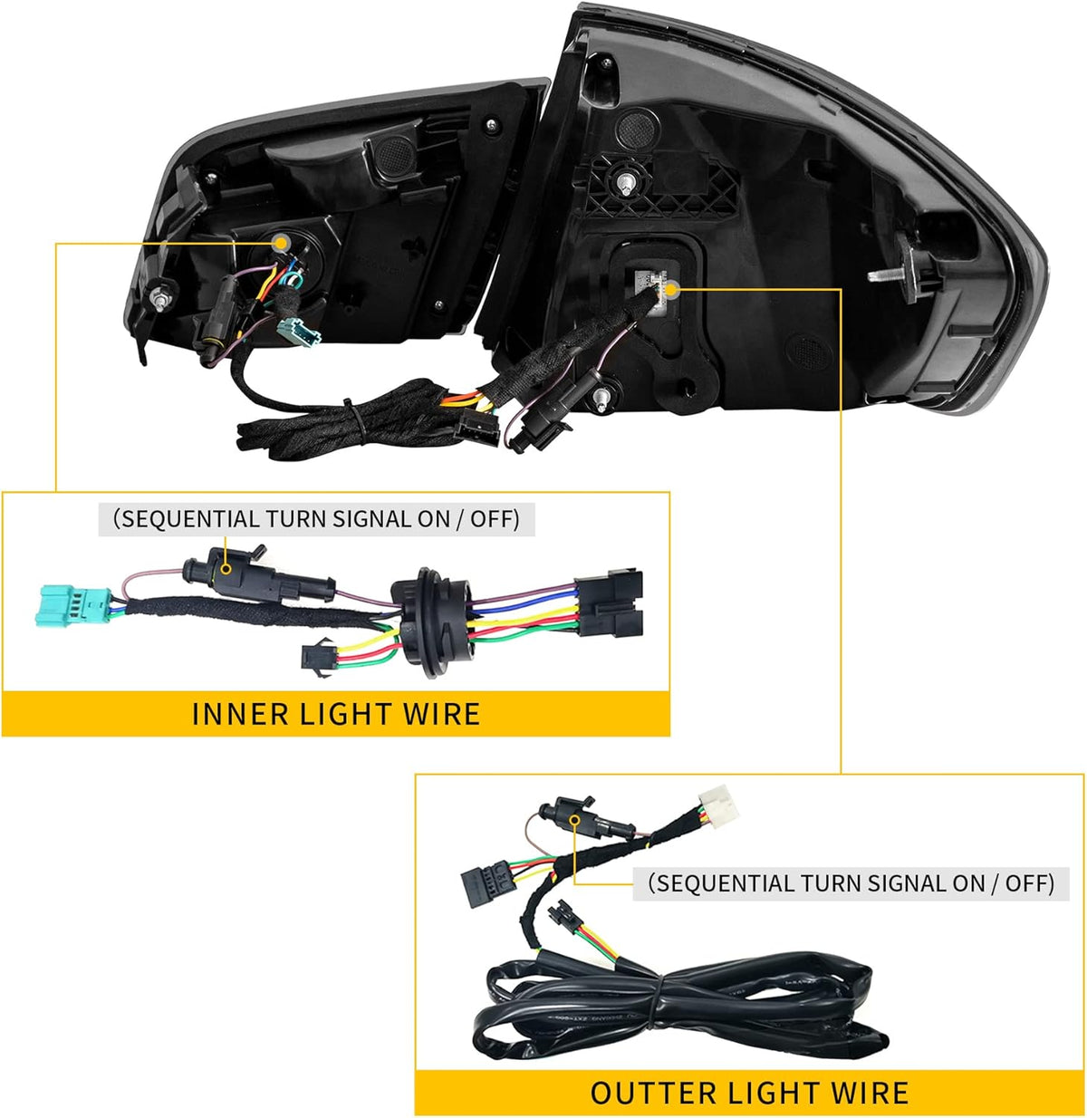 Smoked OLED Tail Lights with Sequential Turn Signal W4552