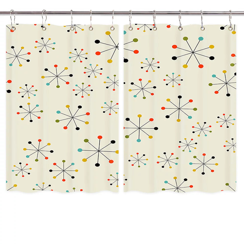 Mid Century Abstract Geometric Curtain Panel 42X45 P227050