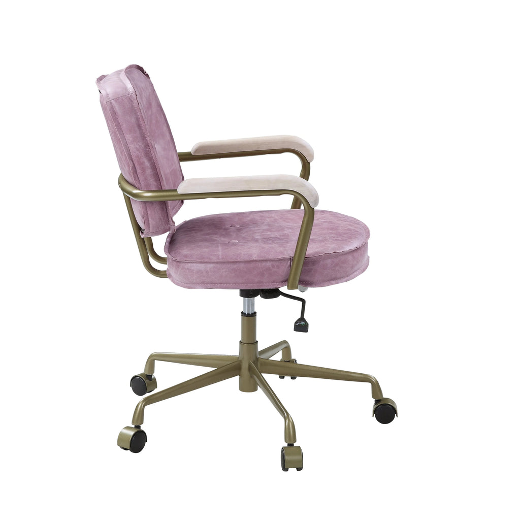 Pink Leather Office Chair C957788