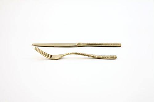 5 Piece Stainless Steel Place Setting Brushed Gold J1441