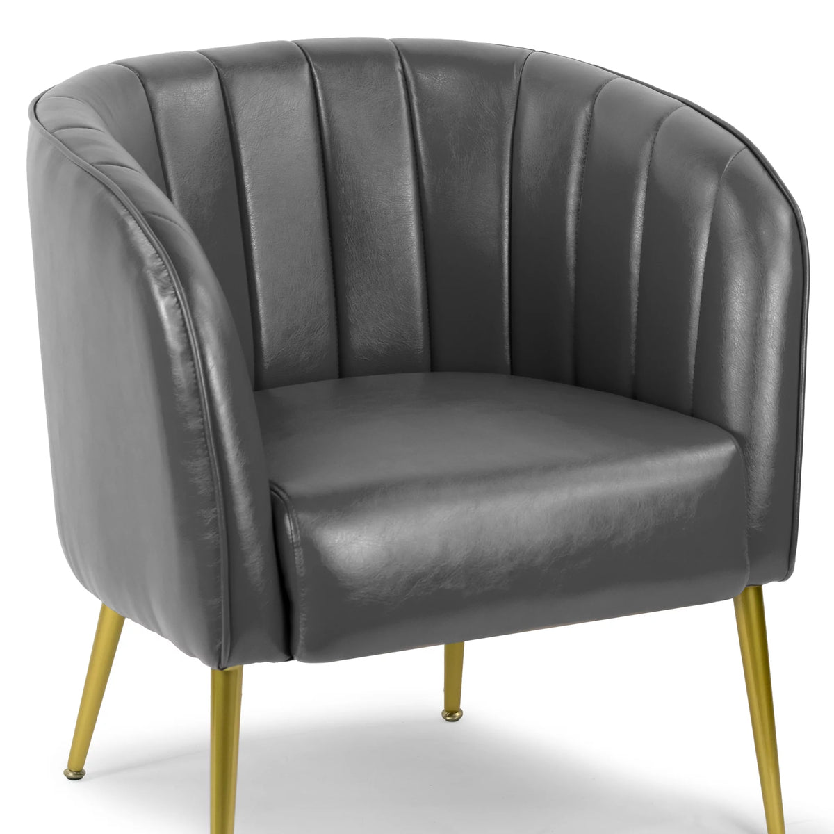 Grey Faux Leather Accent Chair N373722