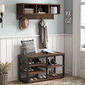 Hall Tree with Bench, 3 Storage Cubbies, 7 Hooks Y775