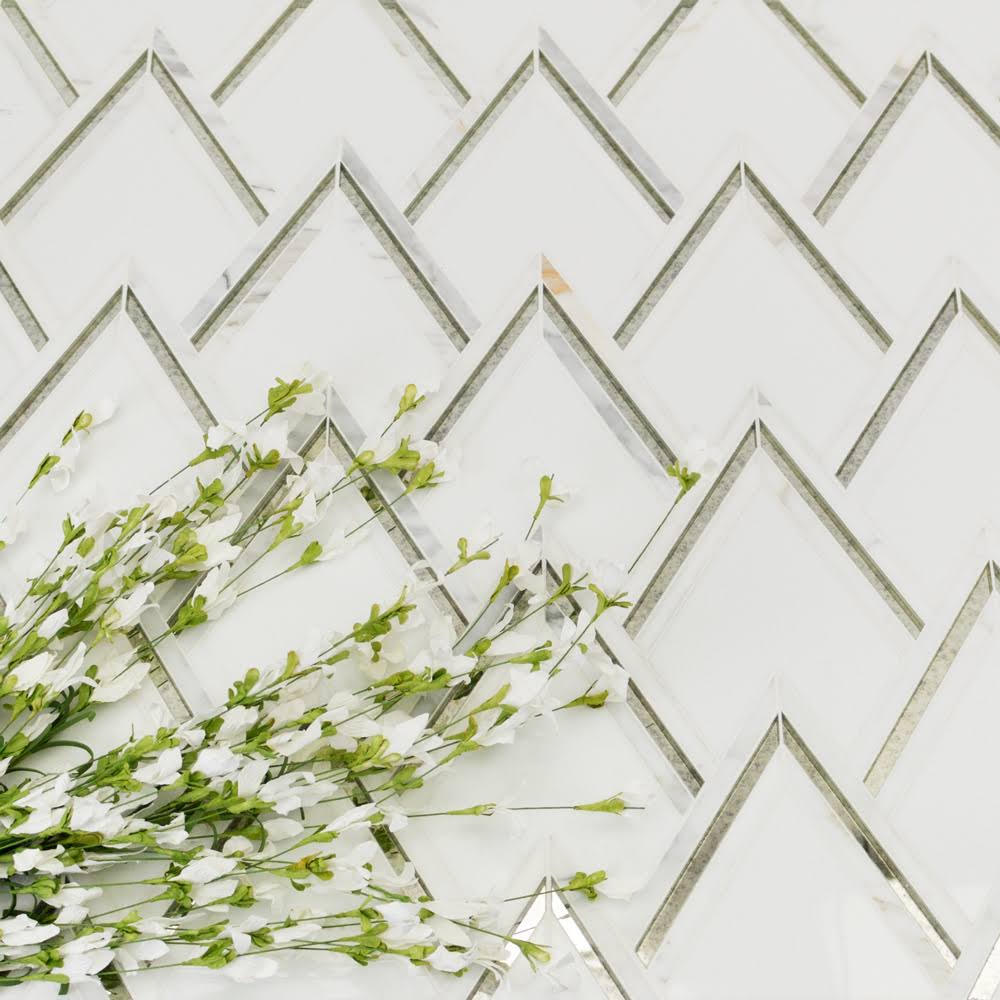 Antique/Silver Chevron Mosaic Tile N49524