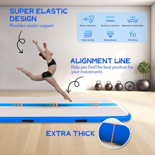 10/13ft Inflatable Tumble Track 4in Thick Air Floor with Electric Pump Q803076