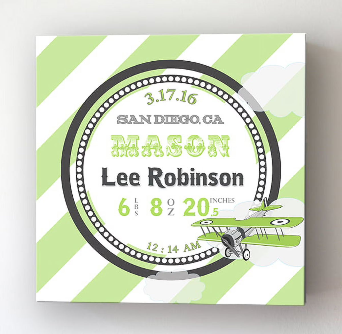Green 10x10 Canvas Nursery Decor B3977