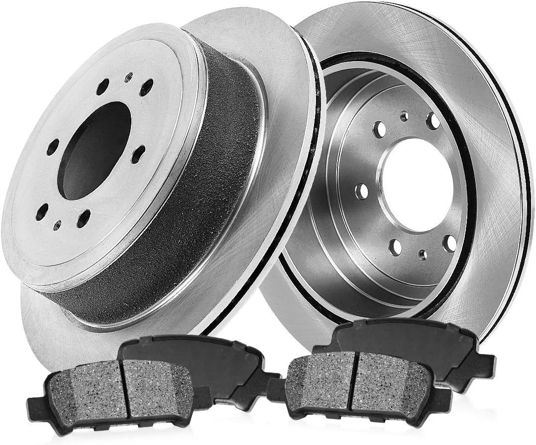 345 mm 6 Lug Brake Disc Rotors + Metallic Brake Pads E31991
