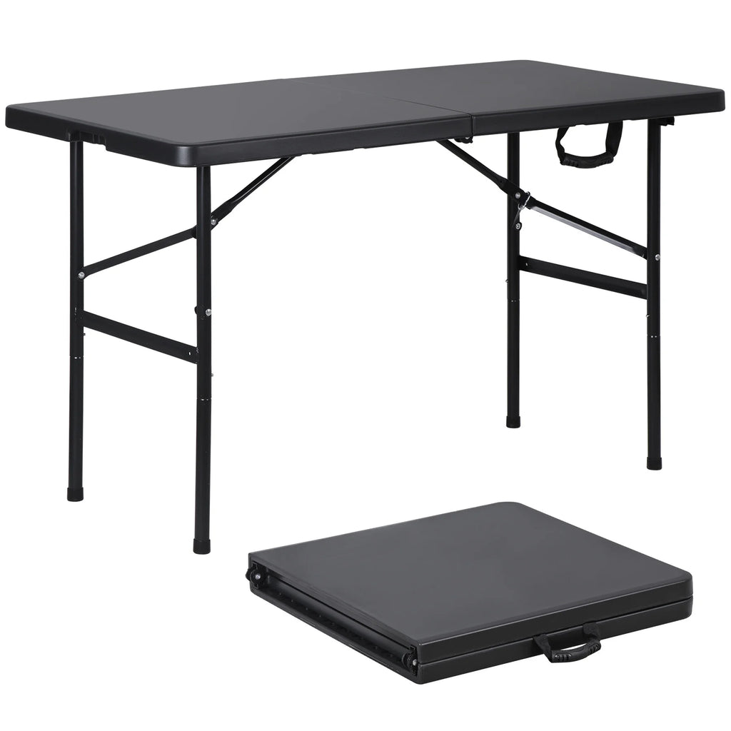 4 Ft Black Folding Plastic Table F8650
