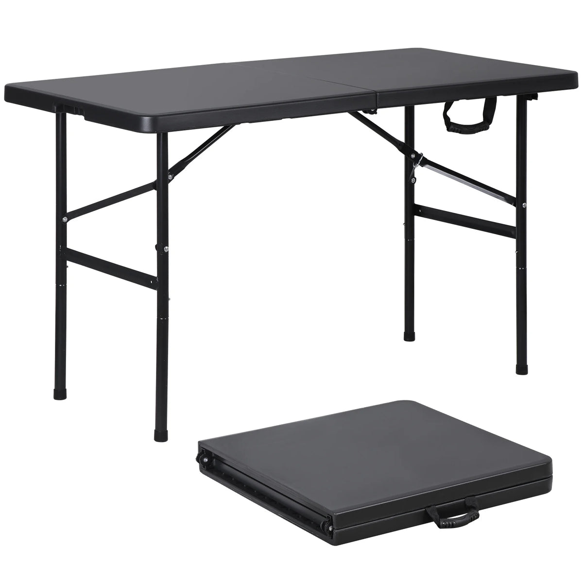 4 Ft Black Folding Plastic Table F8650