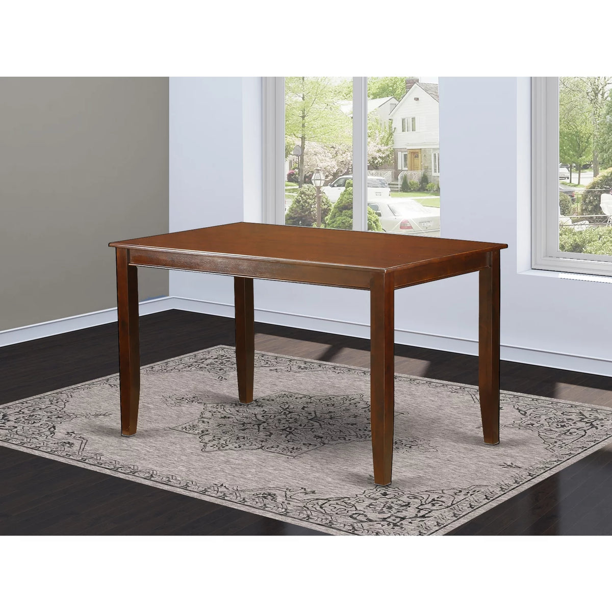 Rectangular Wood Dining Table in Mahogany V157