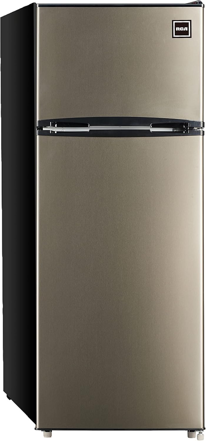 2 Door 7.5 cu. ft Refrigerator with Freezer, Platinum, Stainless N3377
