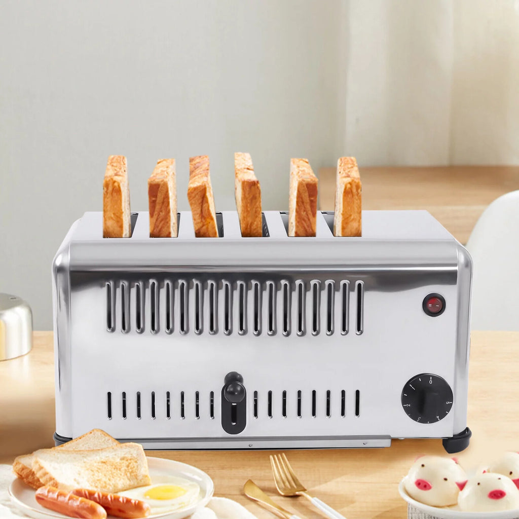 6 Slices Timing Electric Pop-Up Stainless Steel Toaster T42003