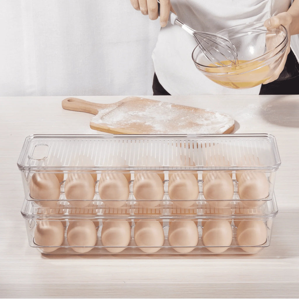 Set of 8 Clear Plastic Refrigerator Organizer Bins R4509