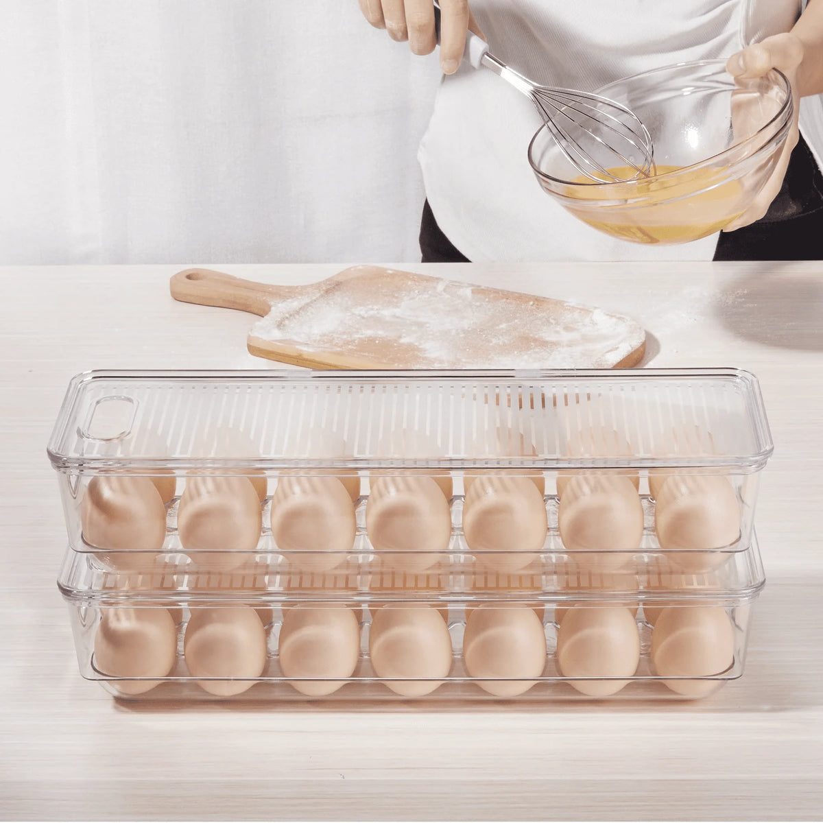 Set of 8 Clear Plastic Refrigerator Organizer Bins R4509