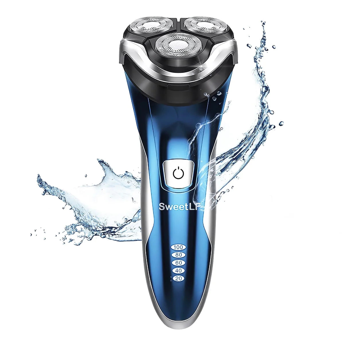 Electric Razor IPX7 Waterproof Wet and Dry with Pop-up Beard Trimmer Blue T72697