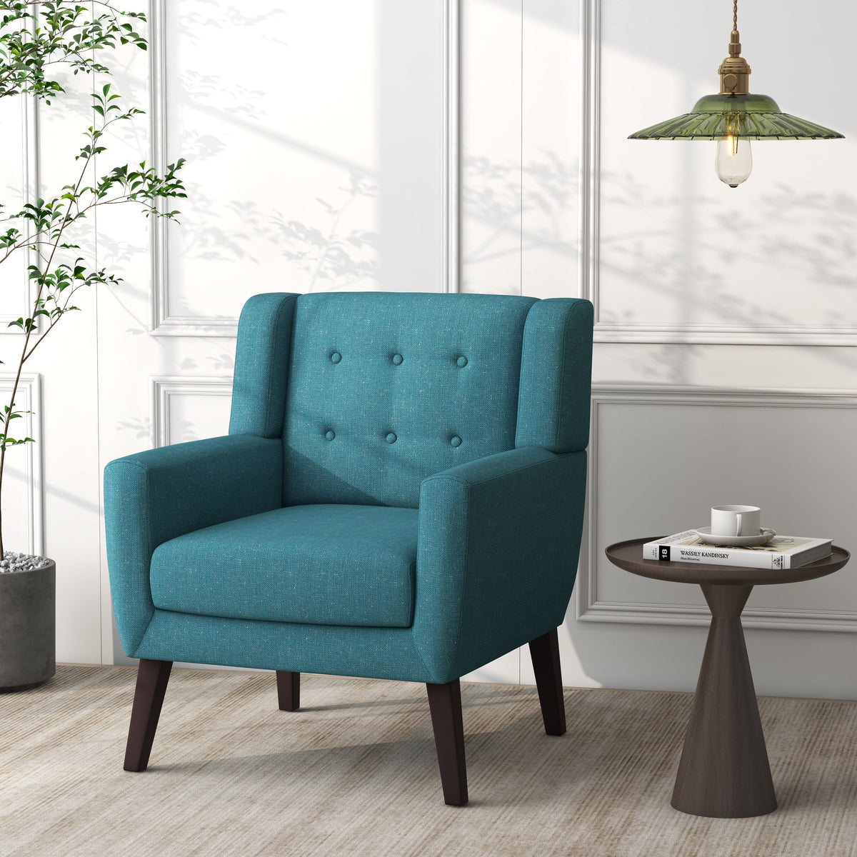 Grey Cotton Linen Accent Chair Set of 2 K22566