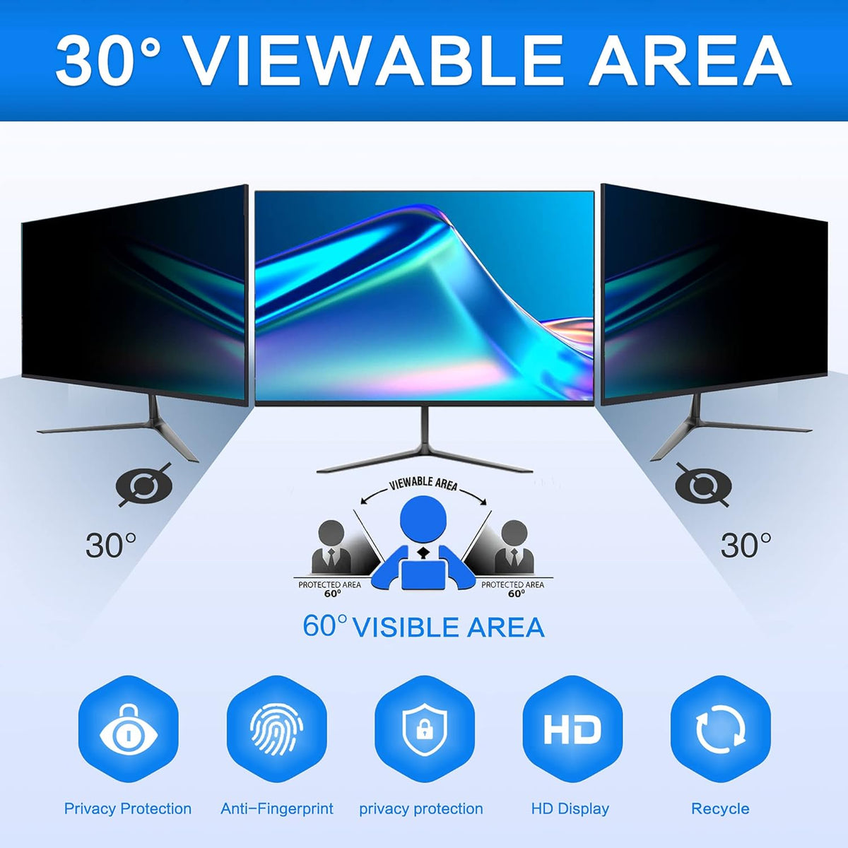 27 Privacy Screen Filter for 16:9 Widescreen Monitor, Pack of 2 P145