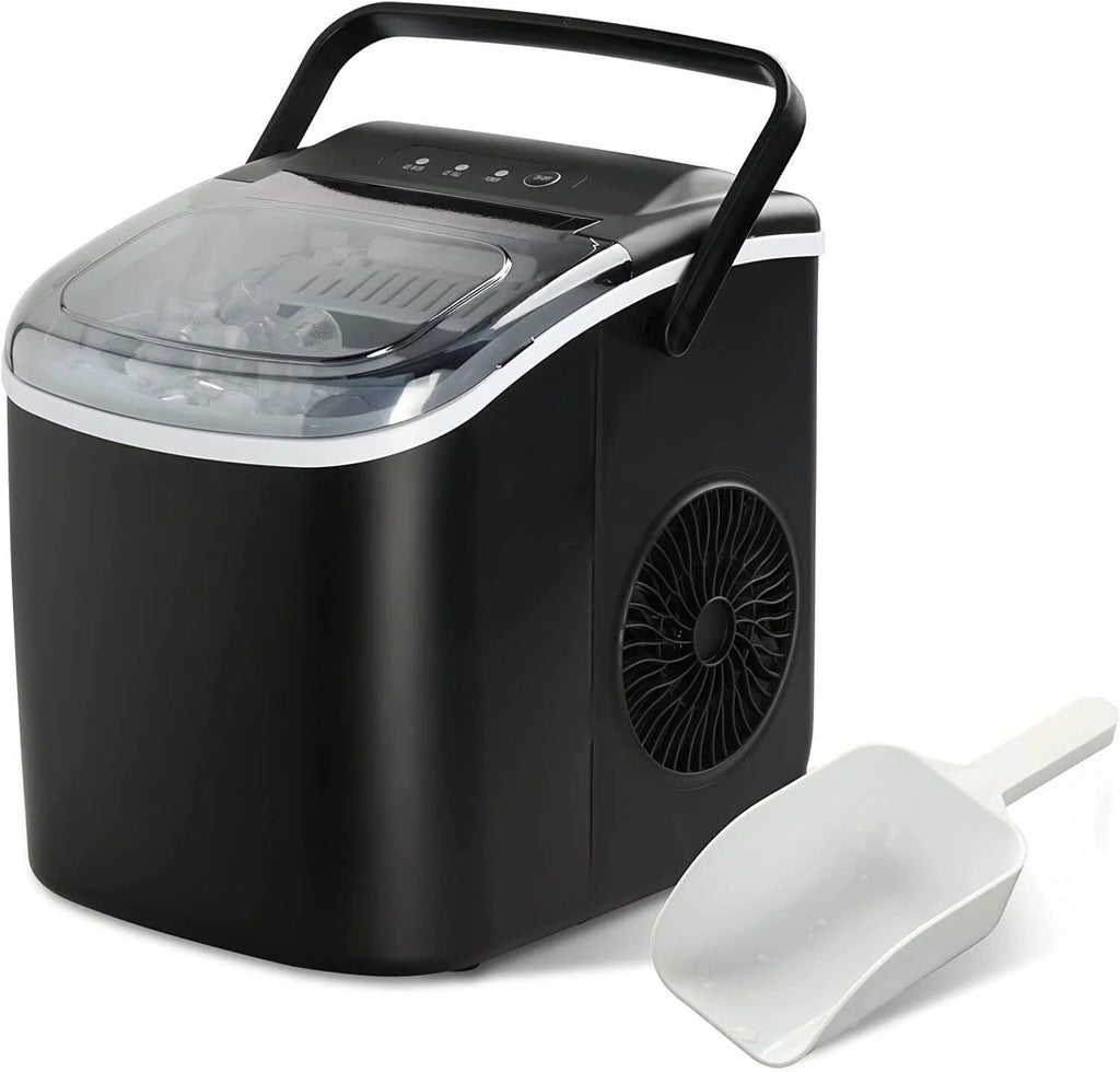 Portable Countertop Ice Maker Machine with Scoop and Basket, Black F6391